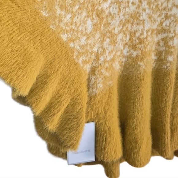 Anthropologie Calligraphie Ruffle Shawl Cardigan Bohemian Poncho Cape Ombre 1X - Picture 4 of 15